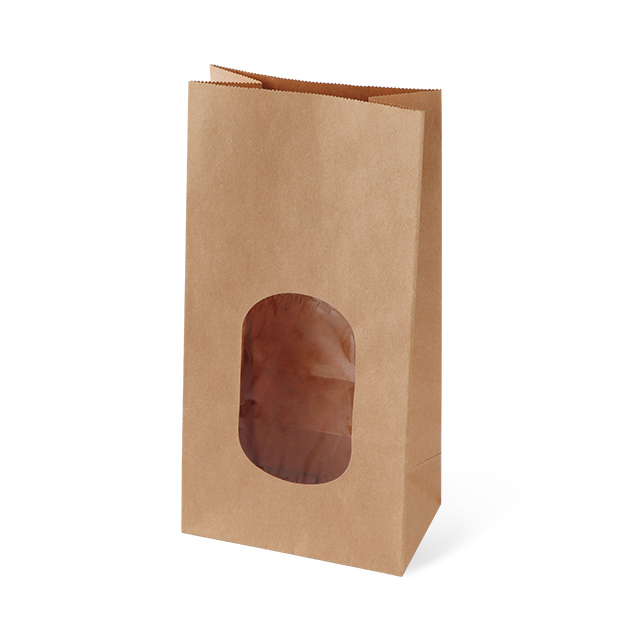Одноразовый настраиваемый бумажный пакет Kraft с окном