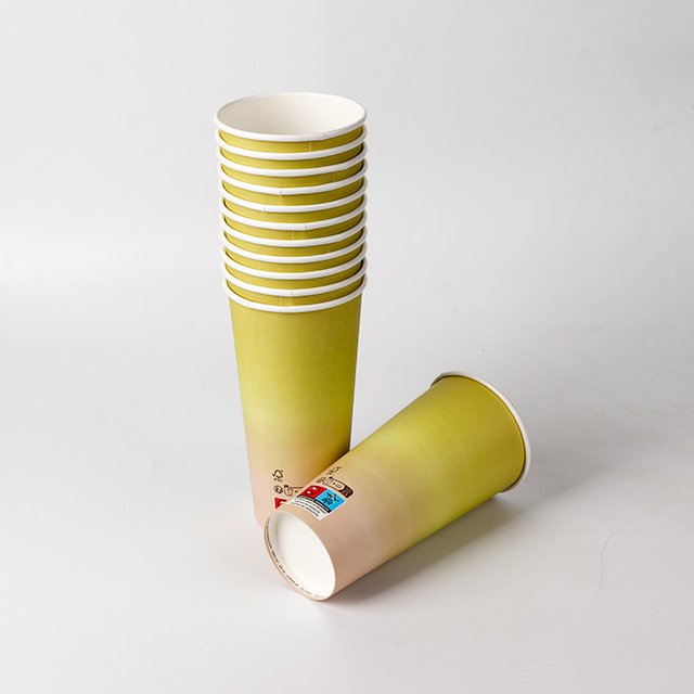 Экологически чистые одностенные бумажные стаканчики для горячих и холодных напитков с 22 унциями.